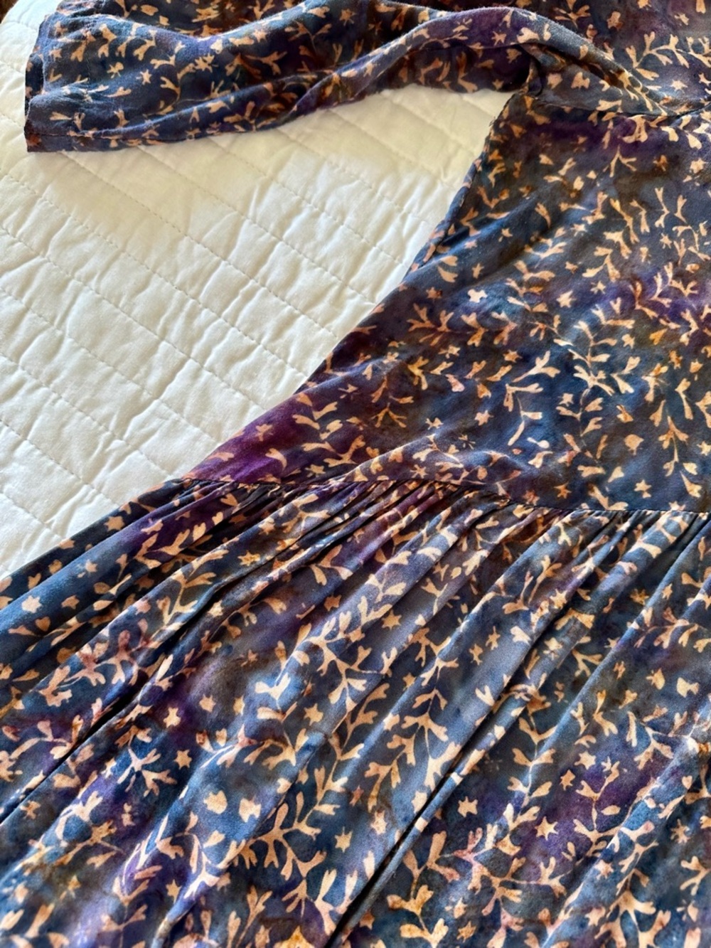 Go Fish Anthropologie Style Boho Midi Dress Handmade Floral Coastal Resort XL - Picture 6 of 9